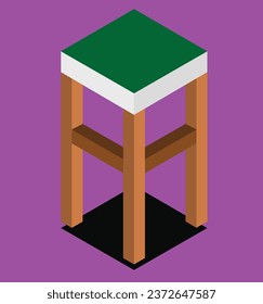 isometric stool test vector design illustration