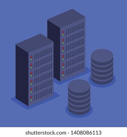 isometric storage tower with hard disk technology