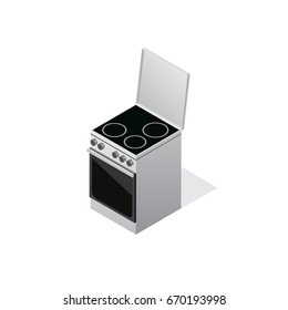 Isometric stove vector icon