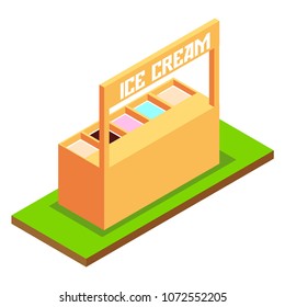 isometric street food, vector illustrations
