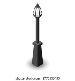 Isometric street light vector icon.
