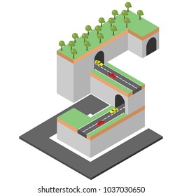 isometric street tunnel