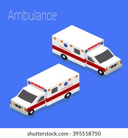  isometric style ambulance 