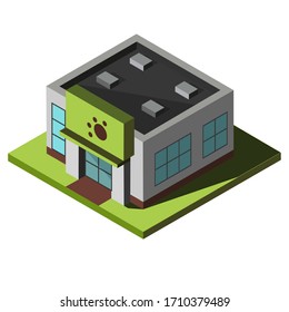 Estilo isométrico. Icono de hotel para mascotas. Ilustración vectorial Aislada sobre un fondo blanco.