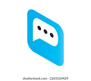 Isometric style icon of chat app isolated on white background