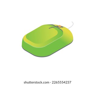 Isometrisches Symbol auf Computermaus-Hardware einzeln auf weißem Hintergrund