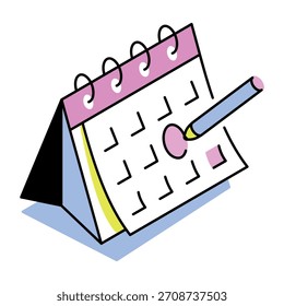 Un icono de estilo isométrico que representa el horario de trabajo