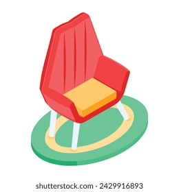 An isometric style icon of a fauteuil