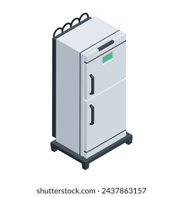 Here�s an isometric style icon of fridge
