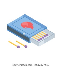 A isometric style icon of matchbox is ready for premium use