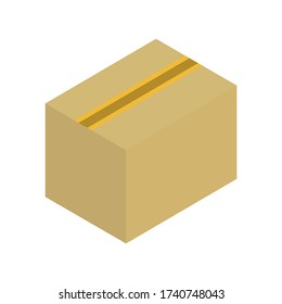 Isometric style icon. Icono de paquete de paquete.
Ilustración vectorial de embalaje de cartón aislada en fondo blanco.