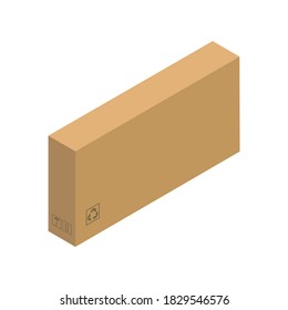 Isometrisches Symbol. Paket einzeln auf weißem Hintergrund. Vektorgrafik der Packung, Kartonschachtel, Kartonverpackung für die Lieferung.