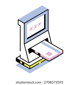 An isometric style icon representing credit card