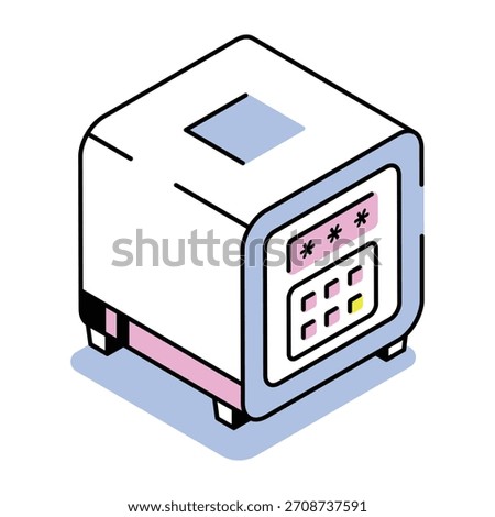 An isometric style icon representing digital vault