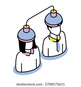An isometric style icon representing knowledge sharing