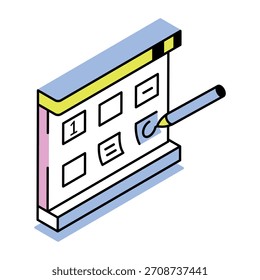 An isometric style icon representing schedule
