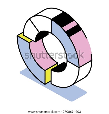 An isometric style icon representing segmentation