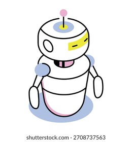 Ein isometrisches Symbol für einen intelligenten Roboter
