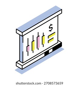 Ein isometrisches Symbol für die Börse