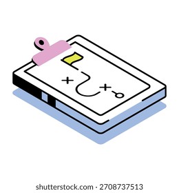 Un icono de estilo isométrico que representa el tablero de estrategia