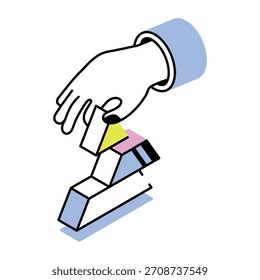 An isometric style icon representing team synergy