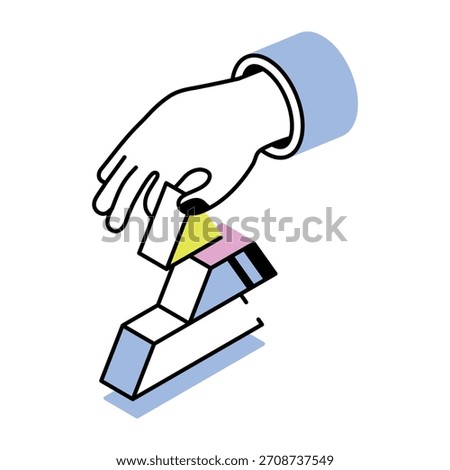 An isometric style icon representing team synergy