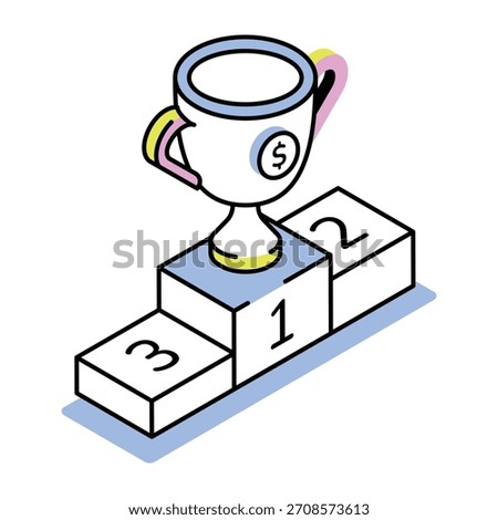 An isometric style icon representing victory