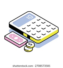 Symbol für isometrisches Format, das Berechnungen anzeigt
