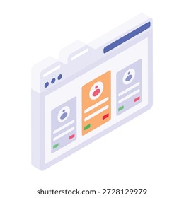 An isometric style icon showing a client portal
