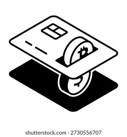 An isometric style icon showing crypto card