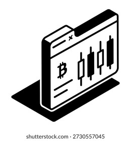 An isometric style icon showing crypto trading