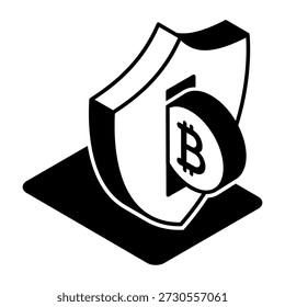 An isometric style icon showing crypto protection