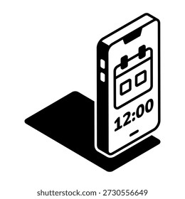 Um ícone de estilo isométrico mostrando o planejador digital