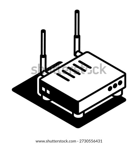 An isometric style icon showing router