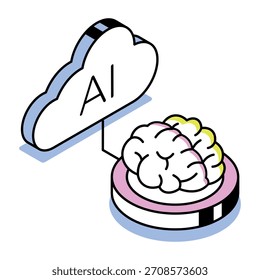 An isometric style icon showing smart thinking