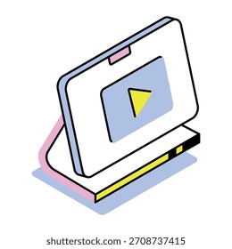 Un icono de estilo isométrico que muestra la tableta