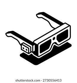 Ein Symbol im isometrischen Stil, das die vr-Brillen anzeigt