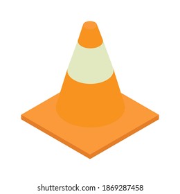 Isometrisches Symbol. Verkehrskegel einzeln auf weißem Hintergrund.Vektorgrafik für Webdesign.