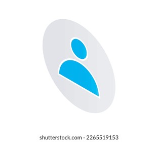 Isometric style icon of user profile isolated on white background