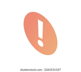 Isometric style icon of warning danger sign isolated on white background