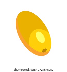 Isometric style icon.Fish oil capsule isometric icon. Vector illustration on a white background.
