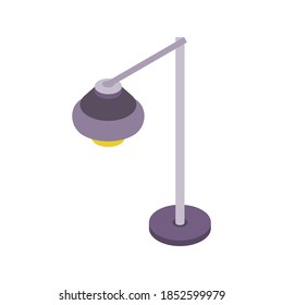 Isometric style icon.Flat Isometric table lamp isolated on white background. Office workplace for web design, mobile app, infographic. 