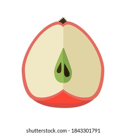 Isometric style icons. Flat apple fruit isolated on white background. Vector illustration for web design. 