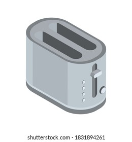 Isometric style icon.Toaster icon isolated on white background.Vector illustration for web design. 3D design household appliances for kitchen.