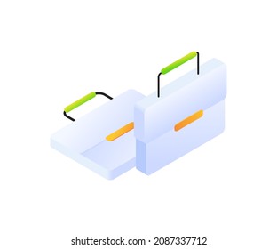 Isometric style illustration of business bag icon
