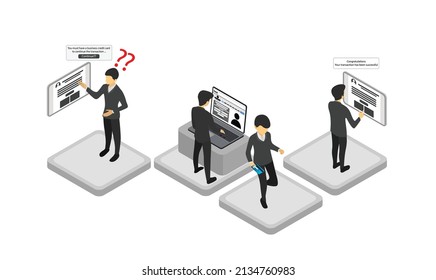 Isometric style illustration of distance detection app with wifi technology