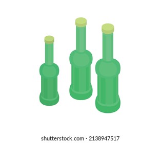 Isometric style illustration of drink bottle