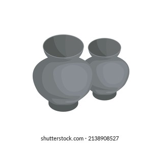 Isometric style ilustración de la olla vacía