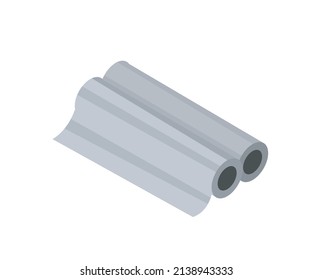 Isometric style illustration of a food wrapping rolls