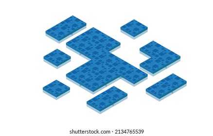 Isometric Style Illustration Of Futuristic Floor Suitable For Games